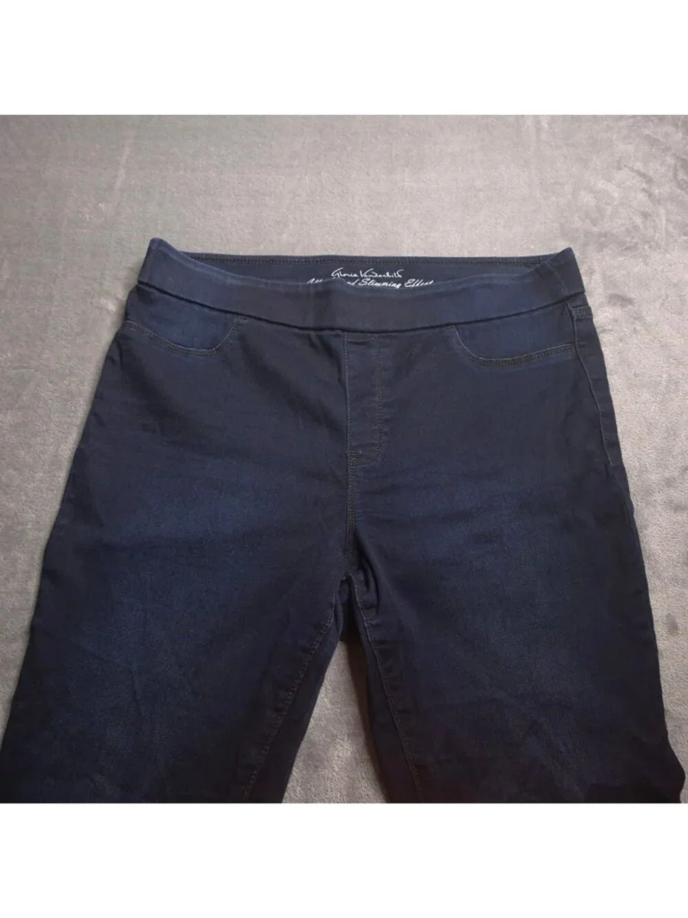 Gloria Vanderbilt Womens Slimming Effect Pull-On Skinny Jeans 12 Dark Wash